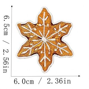 แผ่นปะติดผ้าสักหลาดปักลายรูปต้นคริสต์มาส สีน้ำตาล รูปดาวและหัวใจ รูปคนขนมปังขิง และไม้เท้าขนมหวาน สำหรับติดเสื้อผ้า กระเป๋า หมวก - Product Image 6