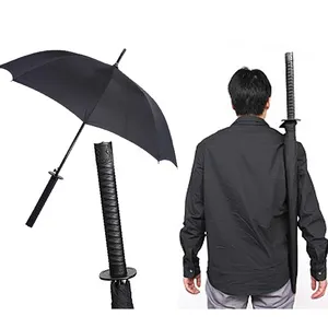 <span class=keywords><strong>Parapluie</strong></span> droit pour homme, design créatif, <span class=keywords><strong>katana</strong></span> japonais, sabre samouraï, forme de longue épée noire, poignée en forme d'épée - Product Image 1
