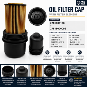 Bouchon de filtre à huile avec filtre en papier, toutes pièces de lubrification automobile pour Mercedes-Benz GLE550 GLE63 <span class=keywords><strong>AMG</strong></span> OE 2781800138 + 2781800009Z - Product Image 1
