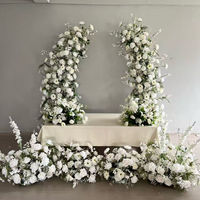 Y-G035 En gros : Arches florales de mariage, décorations d'arche de fleurs en corne faites à la main, toiles de fond florales, piliers de fleurs de mariage