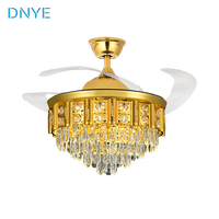 Ventilateur de plafond LED moderne de luxe avec lumière, lumière réglable à 6 vitesses, moteur DC, montage en surface, ventilateur de plafond pour salon