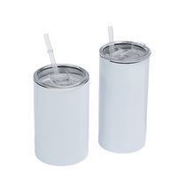 Gobelet en acier inoxydable à sublimation de 12oz avec 2 couvercles, support mince à double fonction isolé sous vide pour bière