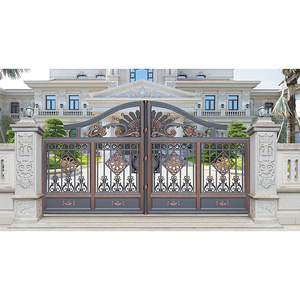 Puerta Principal JHR de Alta Calidad, Hermosa Puerta Exterior para Casa, Elegante Diseño de Puerta de Hierro Forjado de Aluminio para Hogar - Product Image 1