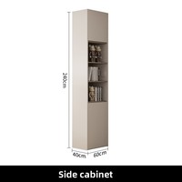 Armoire de chambre à coucher modulaire moderne en bois massif, style crème, sans poignée, à montage au sol, pour porte simple