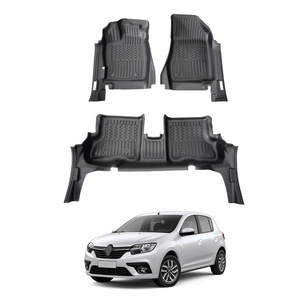 Alfombrillas de Piso Negras de TPE TXR con Cubierta Completa y Protección para el Umbral de la Puerta, Accesorios Interiores para Automóviles <span class=keywords><strong>Renault</strong></span> <span class=keywords><strong>Sandero</strong></span> 2012-2017 - Product Image 3