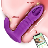 Weibliche drahtlose Schub Dildo Anal Plug G-Punkt Klitoris Stimulator tragen Höschen Höschen Fernbedienung Dildo Vibrator