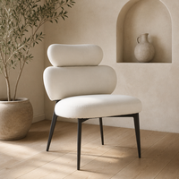 Chaise de salle à manger en cuir gris avec dossier rembourré en cuir de chat, design industriel en acier carbone, pour usage hôtelier