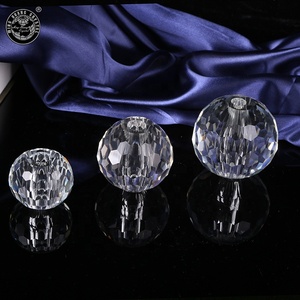 MH-BL109 Personalized Crystal <strong>Ball</strong> Clear Glass Faceted Crystal <strong>Sphere</strong> <strong>Ball</strong> with a Hole - Product Image 2