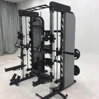 Máquina Smith Comercial, Entrenador Funcional, Power Rack, Cable Crossover, Rack de Sentadillas, Equipo de Gimnasio Multifuncional de Acero Reforzado para el Hogar