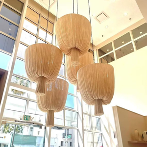 Luckygoods Suspension Bohème à Pampilles en Corde, Lustre en Tissu Tressé Fait Main pour la Décoration de Restaurants, Cafés et Halls d'Hôtels - Product Image 1
