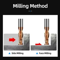 HRC55 초경 엔드밀 D1-10mm 2날 밀링 커터 절삭 공구 CNC 가공 코팅 플랫 엔드밀
