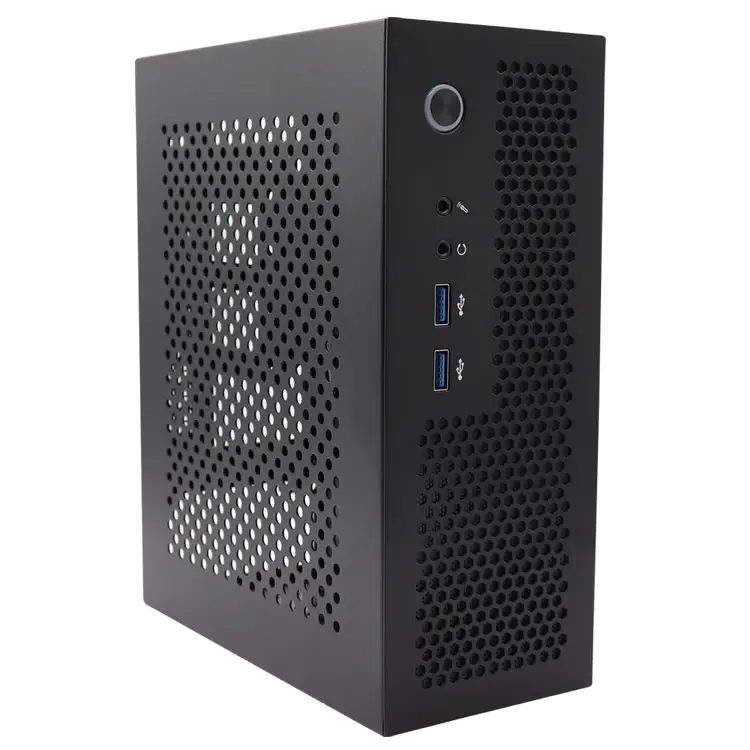 Chơi game máy tính để bàn Mini PC trường hợp nhôm máy tính ITX trường hợp máy tính để bàn cho 1U cung cấp điện