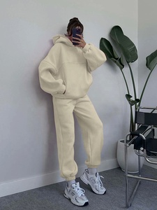 Conjunto Deportivo de Invierno para Mujer, Sudadera con Capucha y Pantalones, Conjunto de Chándal Grueso de 2 Piezas - Product Image 2