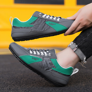 Chaussures en toile de style nouveau avec talon bas et semelle souple, chaussures décontractées pour hommes avec surface en cuir, confortables et polyvalentes. - Product Image 2