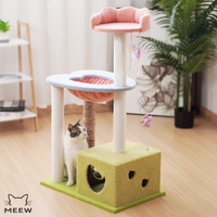 Arbre à chat créatif Tulip, griffoir en sisal avec maisonnette et hamac, tour à chat multi-niveaux et arbre à chat