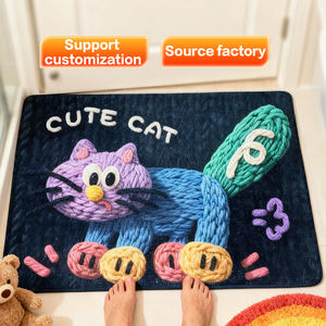 3D Häkel-Cartoon Neuartige Schlingenflor Waschbare Rutschfeste Haustierfreundliche Hotel-Türmatte Innenbereich-Teppich - Product Image 6