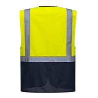 Chaleco de Seguridad Reflectante de Alta Visibilidad Naranja Personalizado Clase 1 UKCA, con Múltiples Bolsillos y Cremallera, para Construcción, Aeropuertos y Trabajo