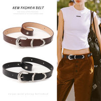 Ceinture pour femme JULUN, ceinture cloutée en PU, fabrication marron/beige avec boucle cloutée style western soleil argenté, accessoire de taille rétro