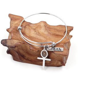 Brazalete de fe de semilla de mostaza de acero inoxidable ajustable de Venta caliente joyería inspiradora religiosa - Product Image 3