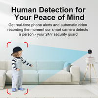 Cámara de Seguridad Interior WiFi 1080P con Gran Apertura F2.0, Detección Humana por IA, Audio Bidireccional, Visión Nocturna, Sensor CMOS Infrarrojo