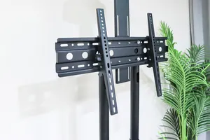 मोबाइल टीवी कार्ट रोलिंग फ़्लोर स्टैंड लॉक करने योग्य व्हील ऊंचाई एडजस्टेबल ट्रॉली 32-65 इंच इंटरएक्टिव व्हाइटबोर्ड टीवी डिस्प्ले स्टैंड