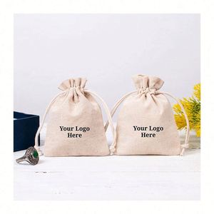 Cotton <b>Drawstring</b> Bag Personalized Jewelry Packaging <b>Pouch</b>, Eco Friendly Gift and Favor Bag, Bulk Natural Cotton Fabric Bags - Product Image 2
