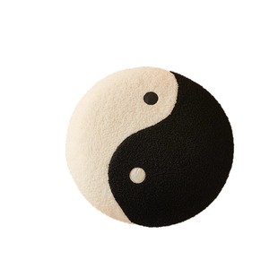 Tai Chi Round Stool Soft Fabric <b>Floor</b> Cushion Living Room <b>Sofa</b> Footrest Black White Creative Design - Product Image 5