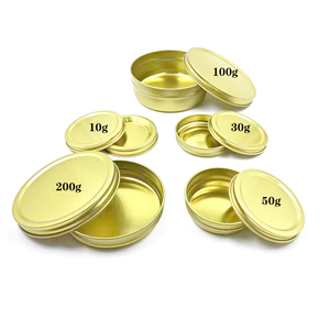 China Supplier Spot 5G 10G 30G 50G Caviar Metal Packaging Sealed Box Tinplate Round Golden Food Box Empty caviar tin