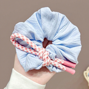 <span class=keywords><strong>Accessoire</strong></span> de cheveux élastique coloré avec nœud papillon à carreaux de style coréen <span class=keywords><strong>pour</strong></span> <span class=keywords><strong>chignon</strong></span> de femme queue de cheval basse nouveau modèle cravate <span class=keywords><strong>pour</strong></span> cheveux - Product Image 6