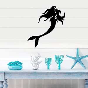 Decoración de Pared de Sirena de Metal Personalizada: Obra de Arte Creativa para Colgar en la Pared, Adorno Decorativo para el Hogar, para Uso en Interiores y Exteriores - Product Image 4