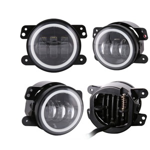 Jiaxingsheng - Faro Antiniebla LED de 4 Pulgadas, 6000 Lm, 55W, con Anillo Halo para Jeep Wrangler, Motocicleta Harley - Product Image 1