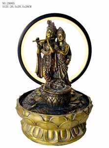 <span class=keywords><strong>Fontaine</strong></span> d'eau intérieure en résine représentant Krishna et Radha, <span class=keywords><strong>avec</strong></span> éclairage LED, décoration Feng Shui. - Product Image 2