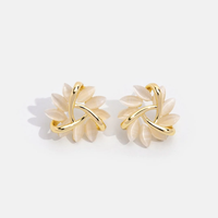 personalisierbar psj eleganz Opal-Blütenstock-Ohrringe Sterling-Silber 925 Schmuck 14k goldplattiert Blumenohrringe für Damen schmuck