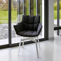 Chaises de salle à manger pivotantes à 360° de style italien moderne, fauteuils de designer de luxe léger avec structure en fer pour la maison, la cuisine, le restaurant et les loisirs