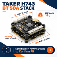 Untuk TAKER H743 BT 32 Bit 50A Plug and Play FPV Flight Controller Board Tujuh UART Tuning Blackbox OSD Metal