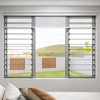 Fenêtre à persiennes en aluminium moderne sur mesure, vitrage, jalousie, fenêtres à persiennes étanches, ventilation, matériau de construction pour maison résidentielle