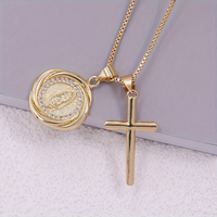 Collier croix en cuivre, 1 pièce, pendentif design tendance, chaîne de clavicule, cadeau pour la Saint-Valentin et la fête des mères, bijoux empilables à la mode