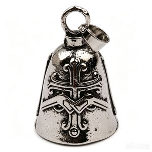 Amuleto de la Suerte para Motociclistas, Colgante de Acero Inoxidable con Diseño de Jefe Indio, Gremlin Guardián, Campana para Motocicleta, Llavero - Product Image 2