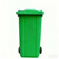 Poubelle à couvercle roulant en HDPE bleu de 100 litres avec structure autoportante, poubelle à déchets en plastique mobile écologique pour intérieur/extérieur