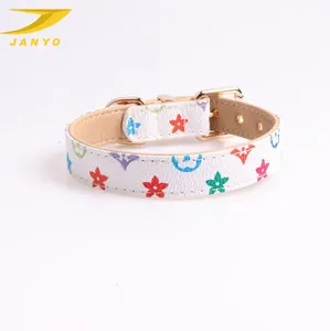 Metal Buckle Dog Collar Rose Gold Manufacturers Wholesale Bulk Fashion Fancy Pattern Pu Leather Print COLLARS Support 50 Pcs
