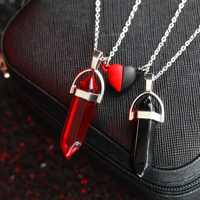 Collier de couple en pierre naturelle turquoise et améthyste, pendentif hexagonal, charme cœur soleil étoile, bijoux de mode BFF