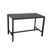 Ensemble de tabourets de bar modernes noirs pour patio, meubles de jardin, restaurant, table haute et 4 chaises