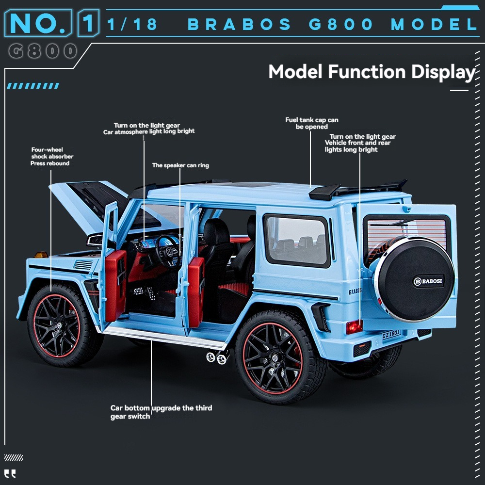 Diecast Car Model 1:18 - Benz Babosi G800 with Sound & Light