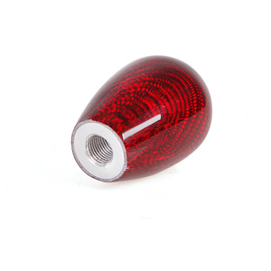 Accessoires décoratifs universels pour voiture, pommeau de levier de vitesse en fibre de carbone, forme ronde, avec adaptateur pour voiture - Product Image 2