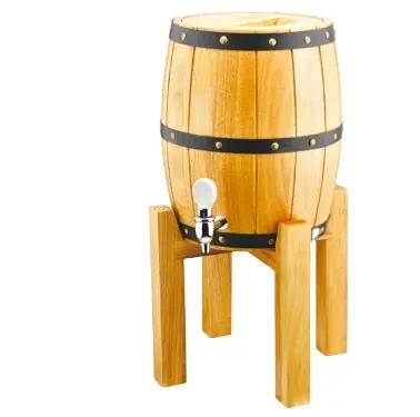 3L木製ビール/ワイン/酒ディスペンサーバレルクーラーバケット、カスタムロゴ付き