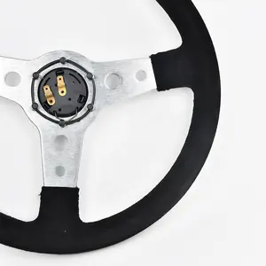 Custom Go Kart Sport Steering Wheel 330mm 340 Mm 350mm Aluminum Alloy Golf Cart Steering Wheel With Horn Button