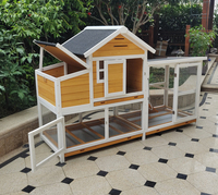 Grande cage à animaux de compagnie en bois à double étage de luxe, avec plateau, pour cobaye, pigeon, poulet, chat, canard, oiseau