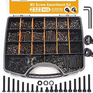 M4 <b>Screw</b> Assortment Kit 1500 Pcs Hex <b>Socket</b> Head Cap <b>Screws</b> Nuts Washers Grade 12.9 Alloy Steel Industrial Use - Product Image 4