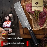 Damascus Mini Cleaver 67-laags staal handgesmeed gehamerd patroon kleurrijk houten handvat keukenmes voor thuis & restaurant gebruik