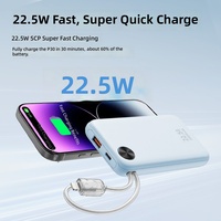 Power Bank Kreatif Bersertifikasi 3C 22.5W Pengisian Cepat Model F50 PRO Bahan Plastik untuk Pesawat & Kereta Api Cepat Langsung